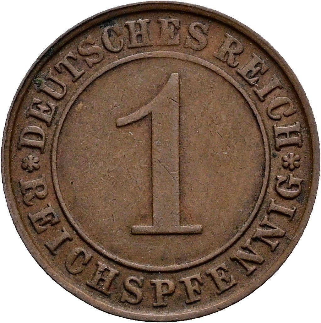 1 Reichspfennig 1924 D – Vorderseite