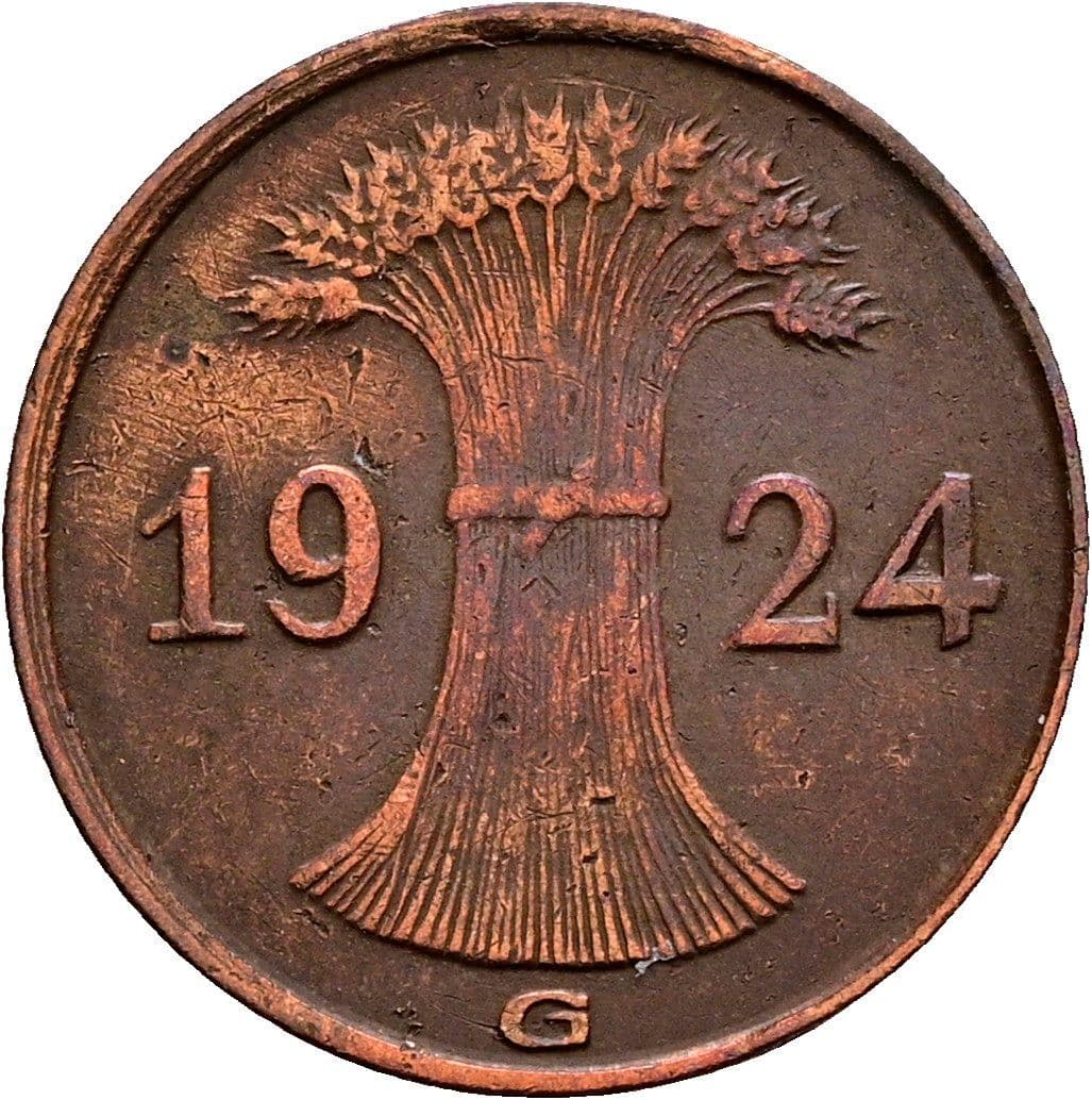 1 Reichspfennig 1924 G – Rückseite