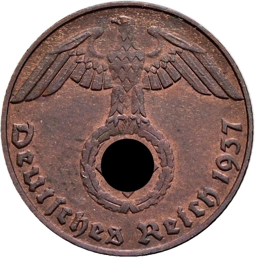 1 Reichspfennig 1937 E – Rückseite