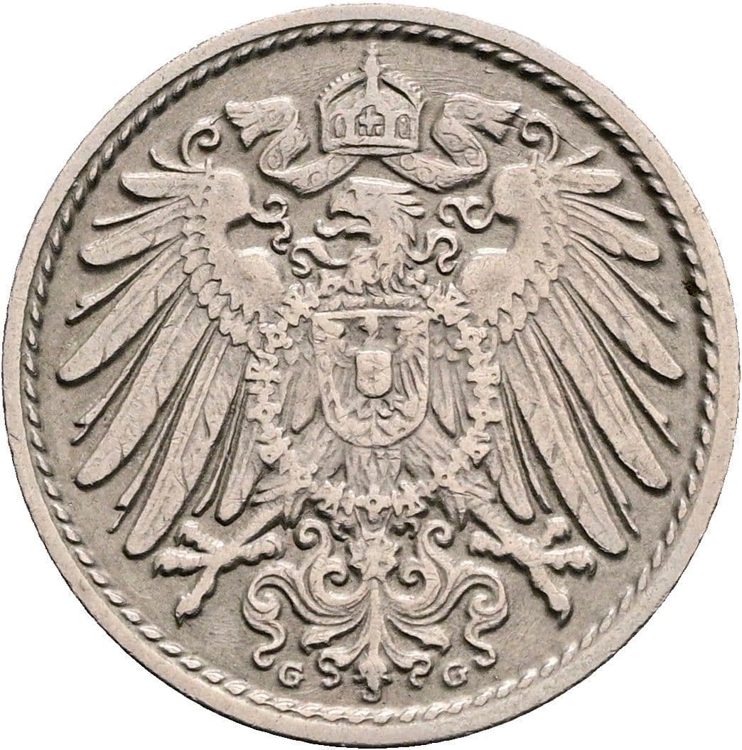 5 Pfennig 1911 G – Rückseite