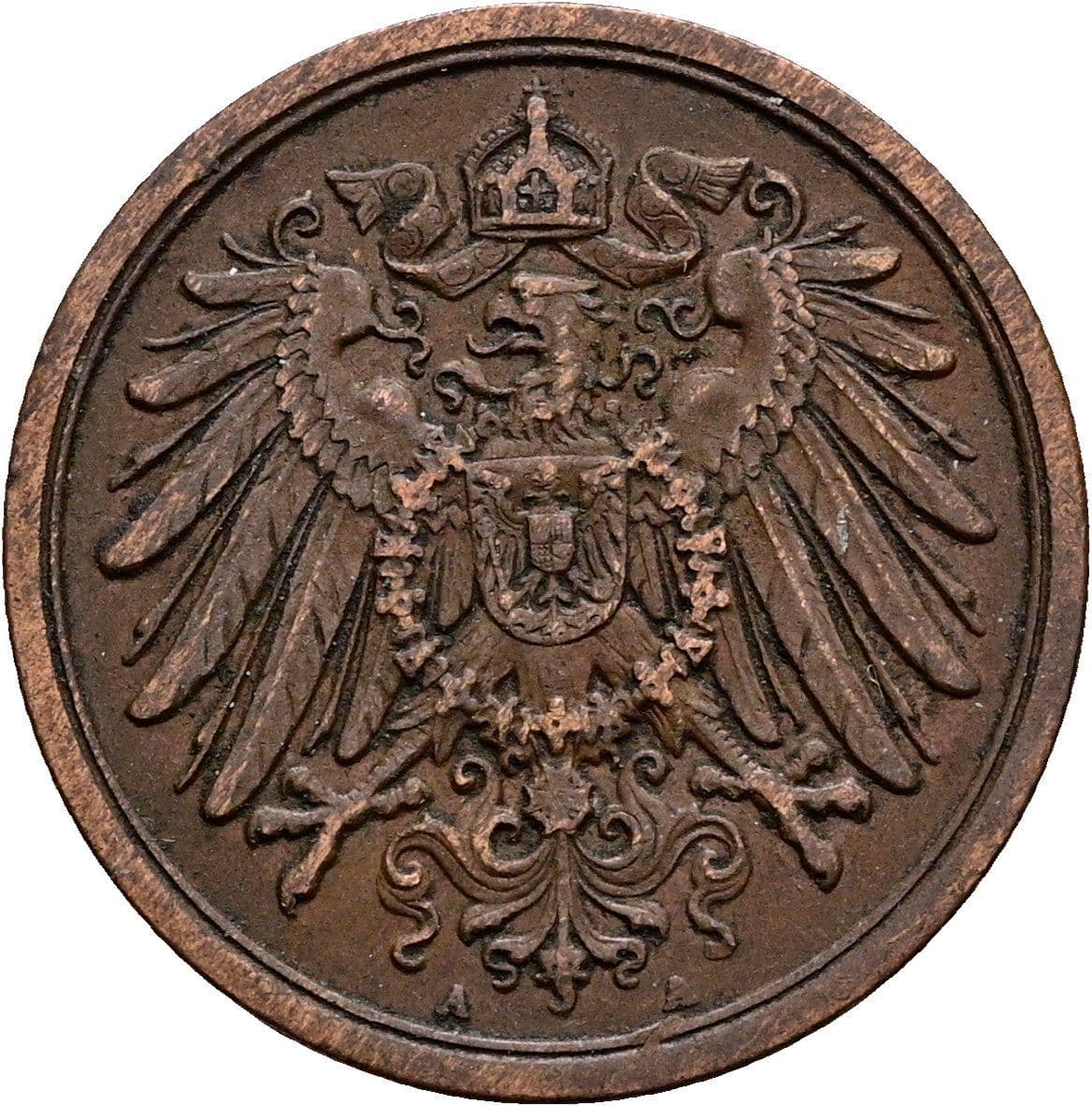 2 Pfennig 1910 A – Rückseite