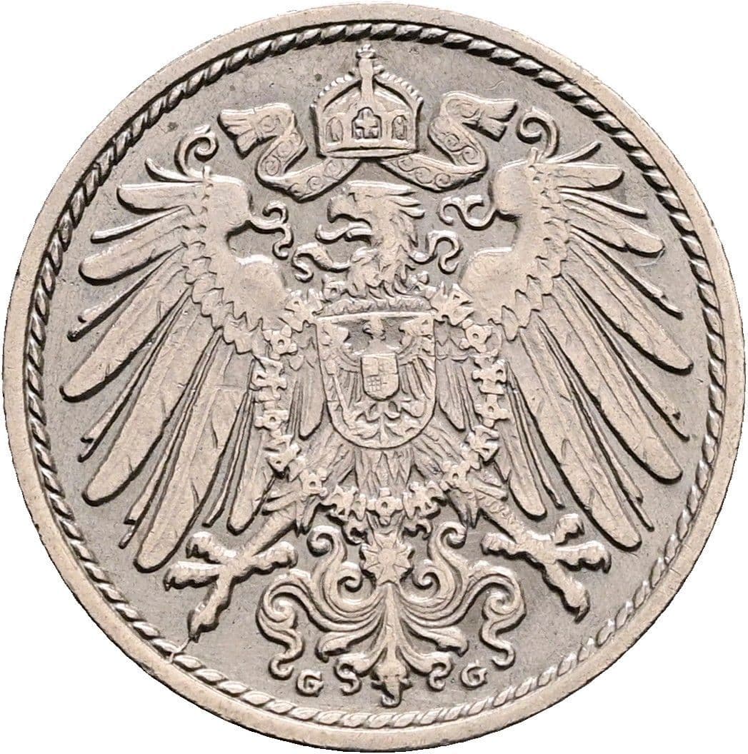 5 Pfennig 1913 G – Rückseite