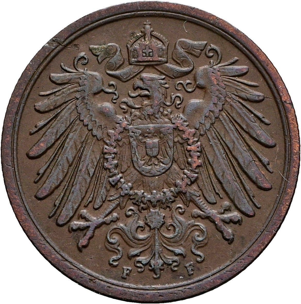 2 Pfennig 1906 F – Rückseite