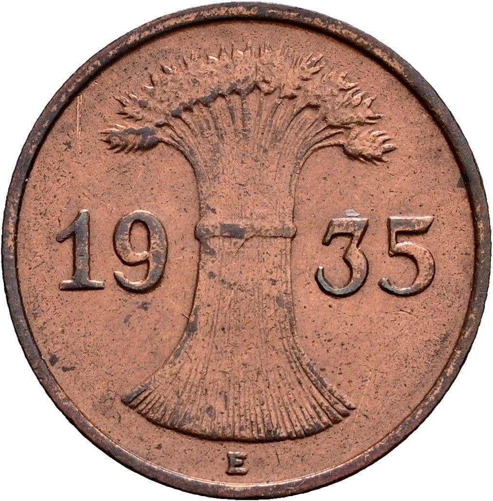 1 Reichspfennig 1935 E – Rückseite