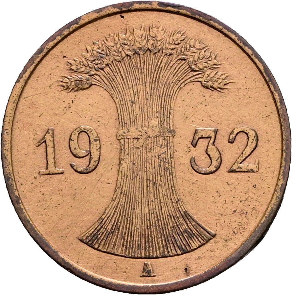 1 Reichspfennig 1932 A – Rückseite