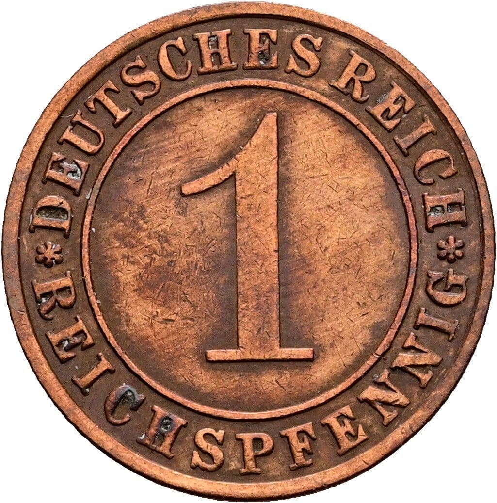 1 Reichspfennig 1933 F – Vorderseite