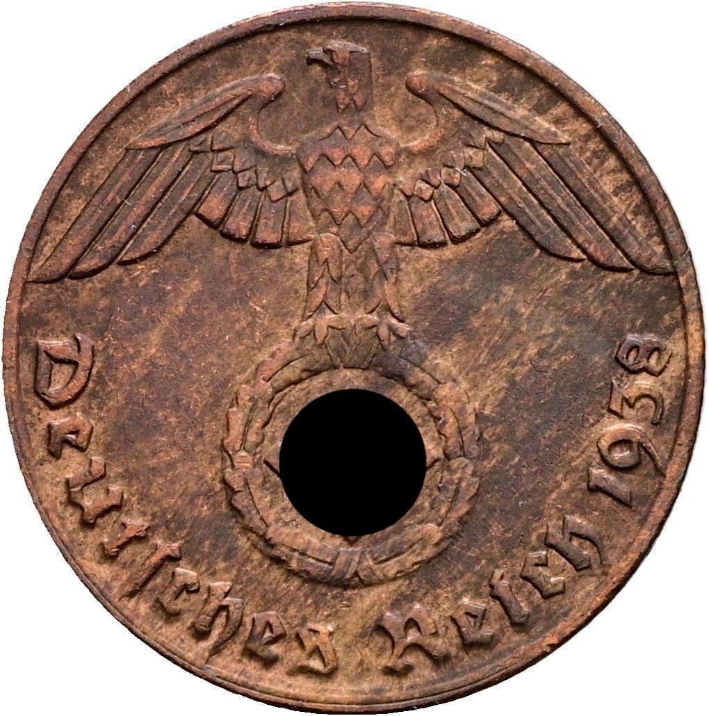 1 Reichspfennig 1938 J – Rückseite