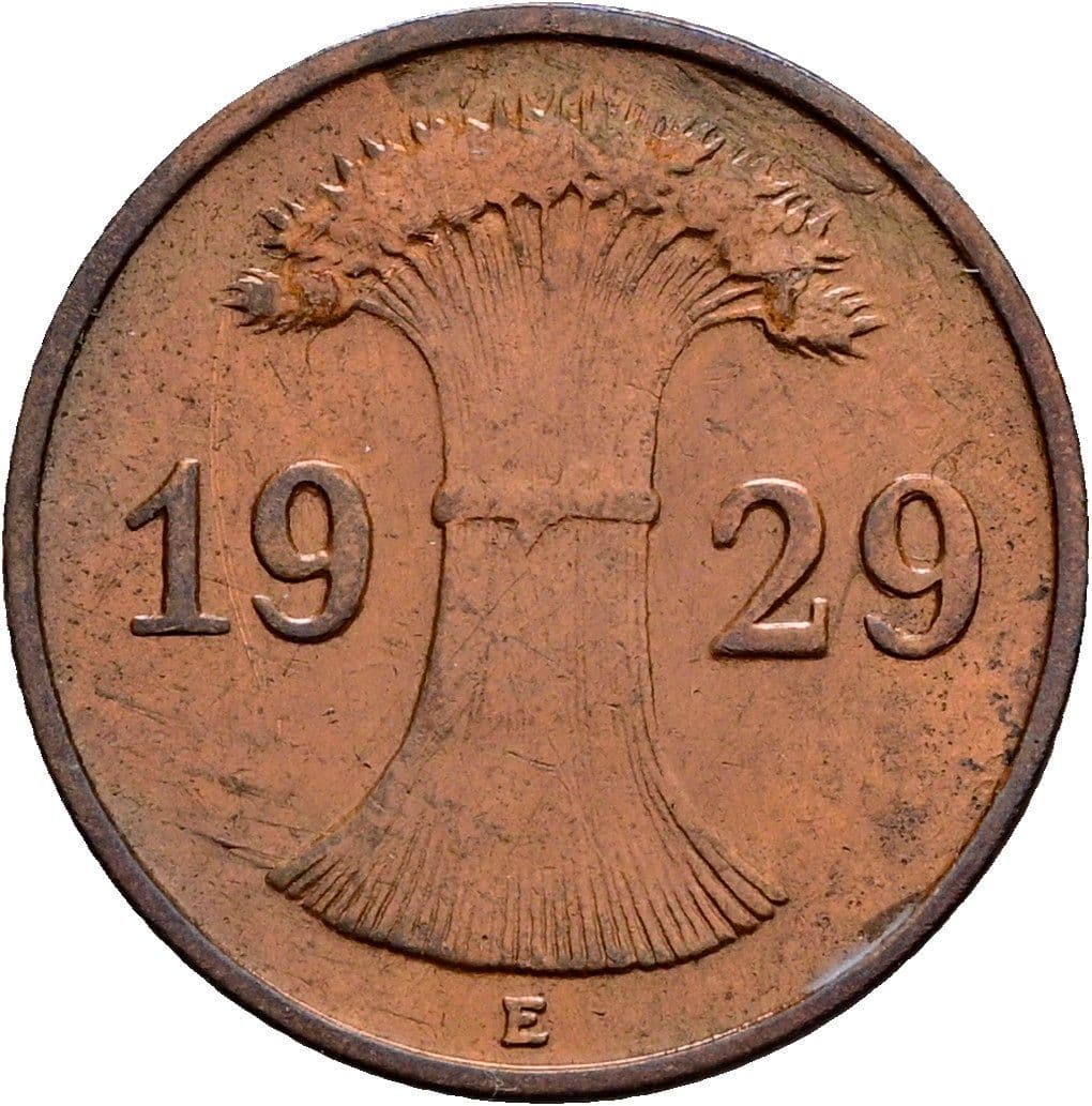 1 Reichspfennig 1929 E – Rückseite