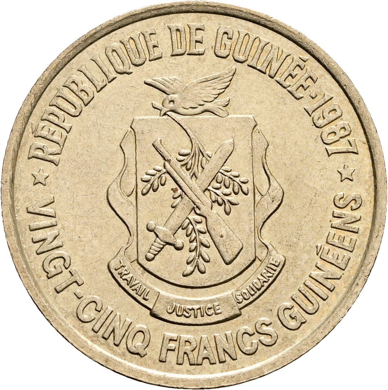 25 Francs 1987 – Rückseite
