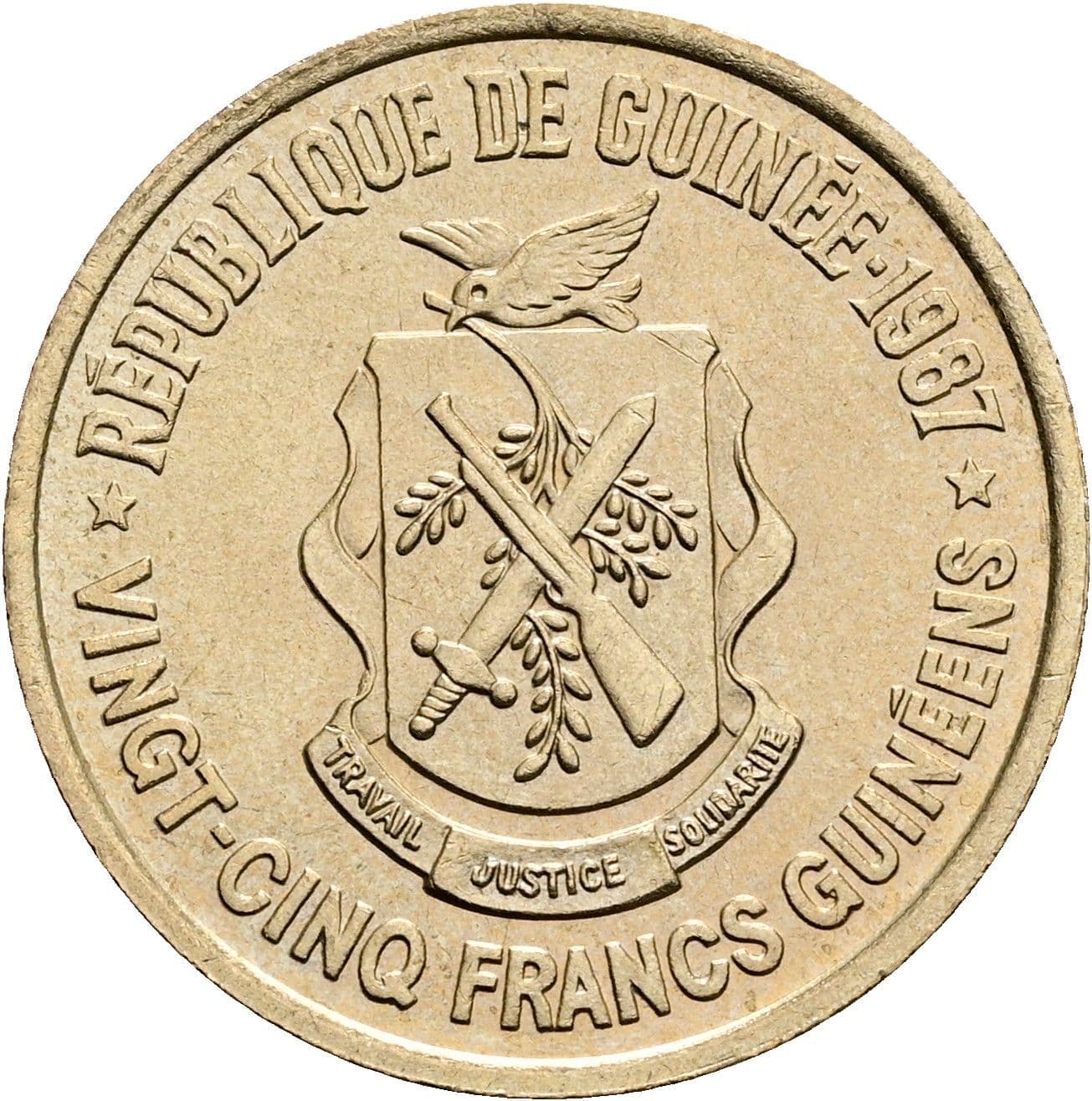 25 Francs 1987 – Rückseite