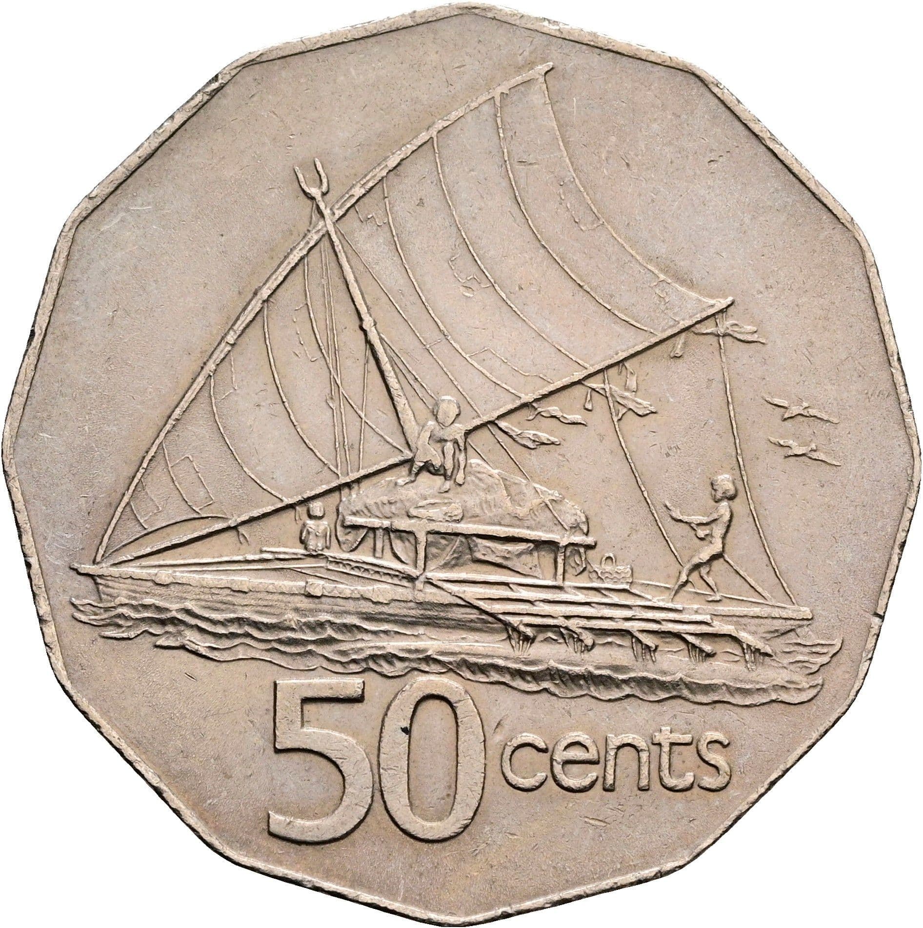 50 Cents Elisabeth II. 1952-2022 1975 – Rückseite