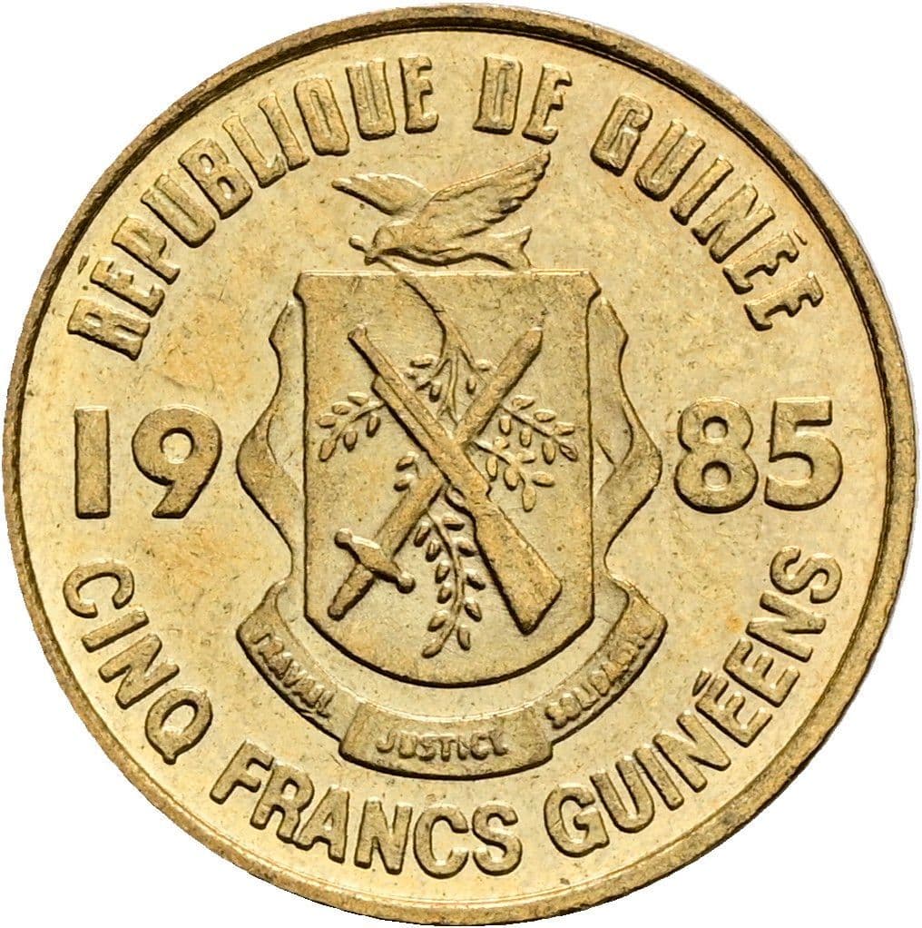 5 Francs 1985 – Rückseite
