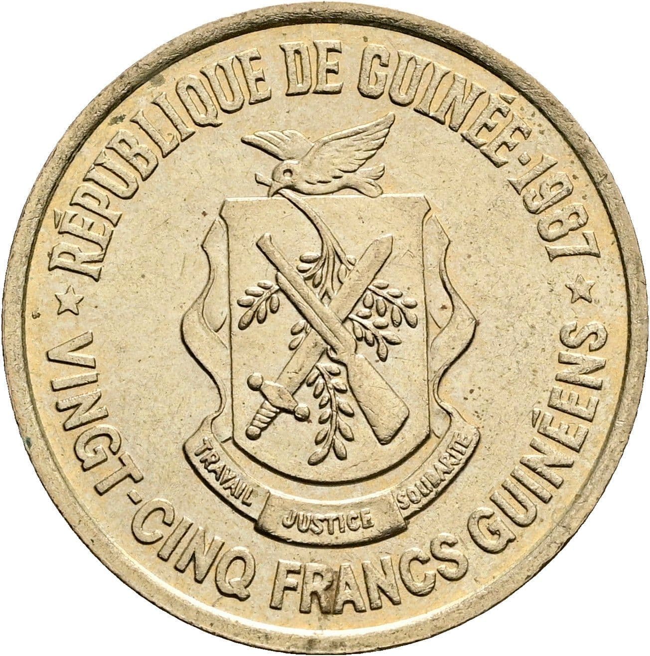 25 Francs 1987 – Rückseite