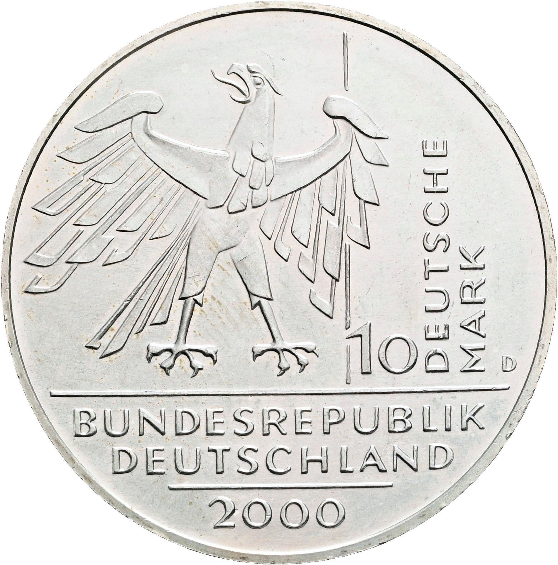 10 Deutsche Mark 2000 D – Rückseite