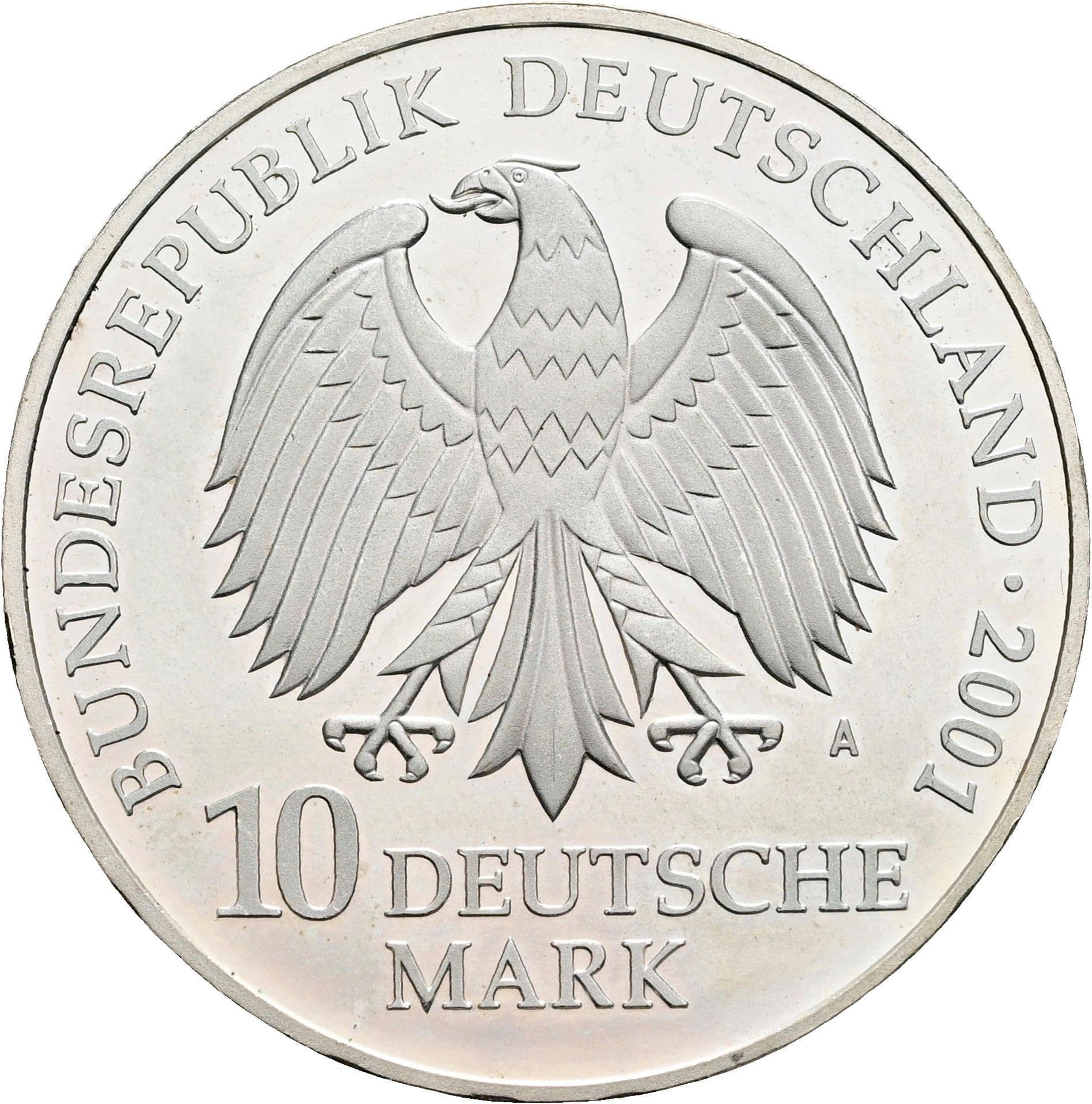 10 Deutsche Mark 2001 A – Rückseite