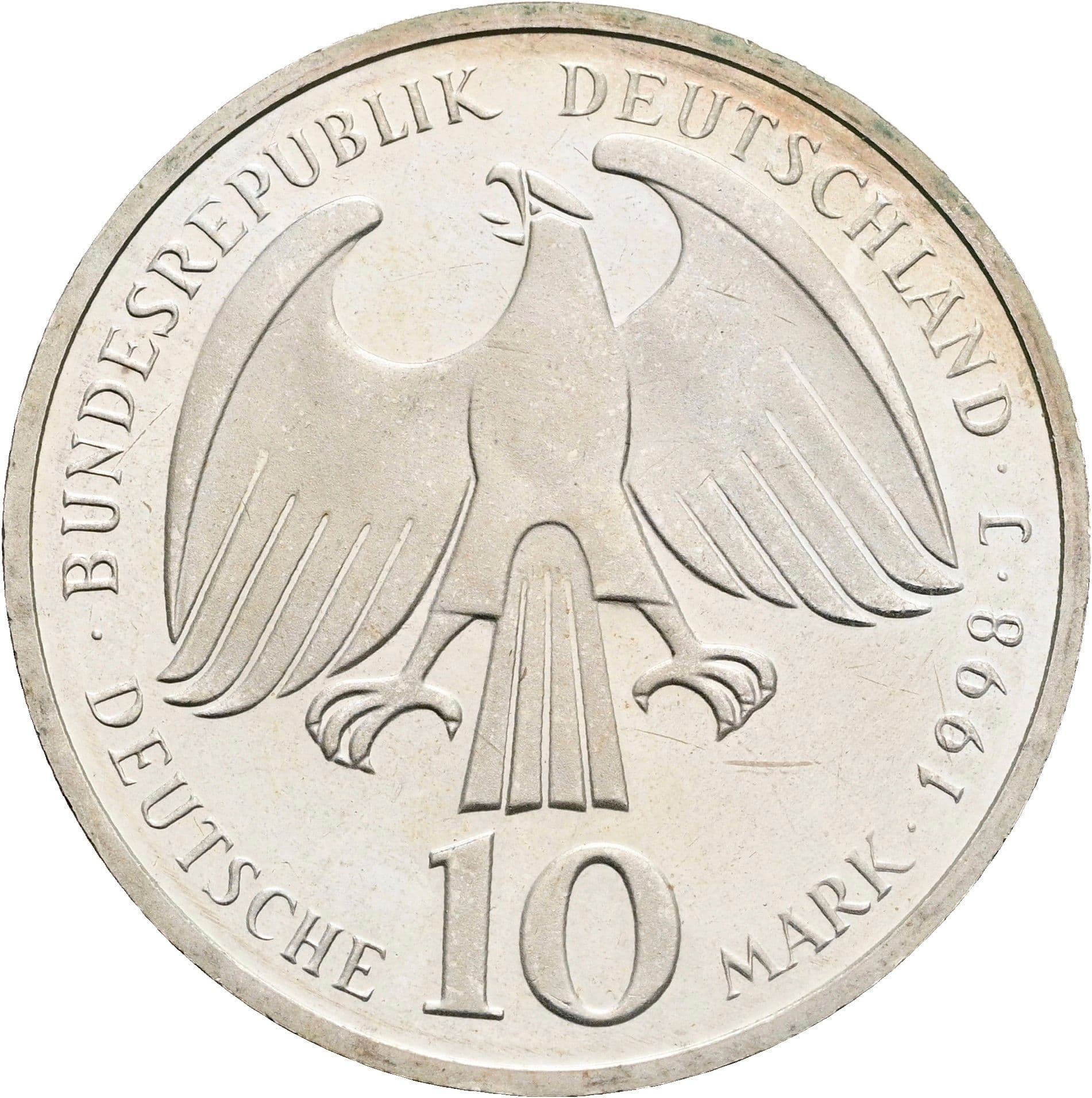 10 Deutsche Mark 1998 J – Rückseite