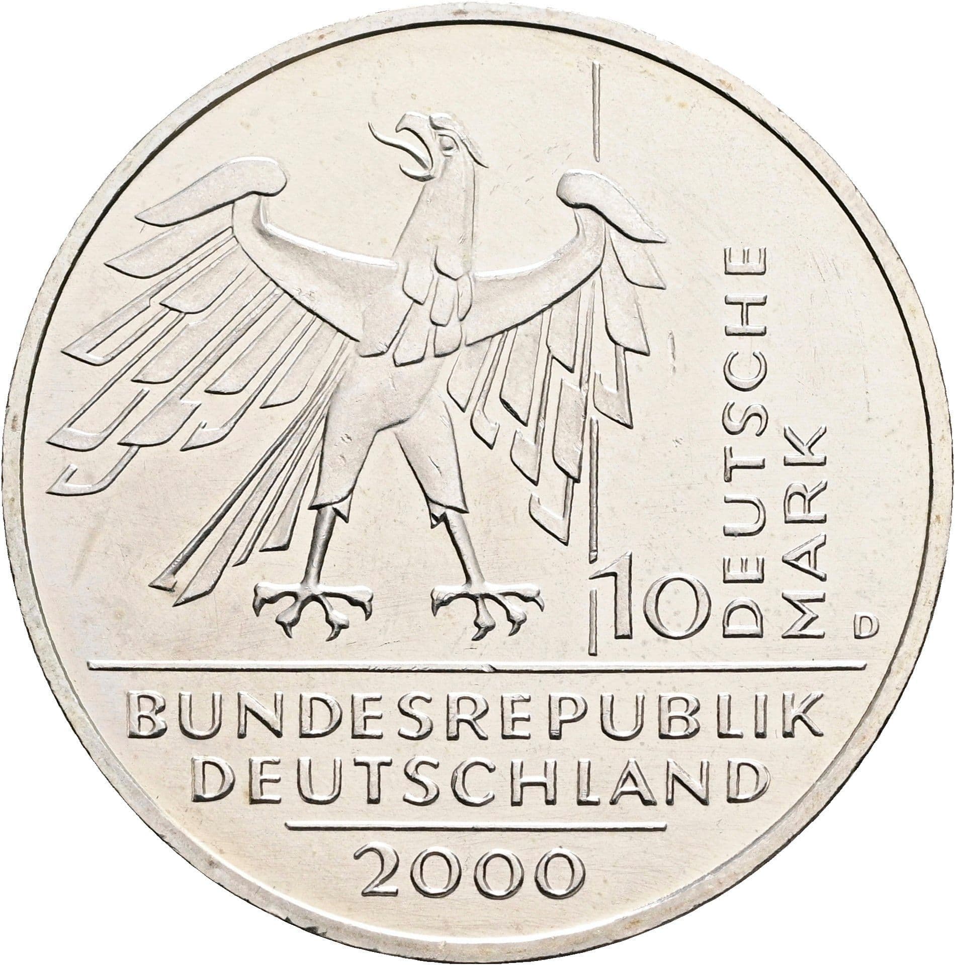 10 Deutsche Mark 2000 D – Rückseite