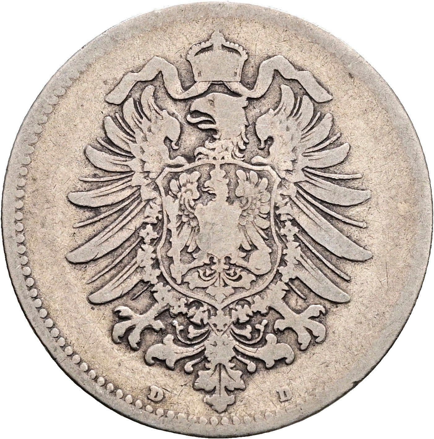 1 Mark 1875 D – Rückseite