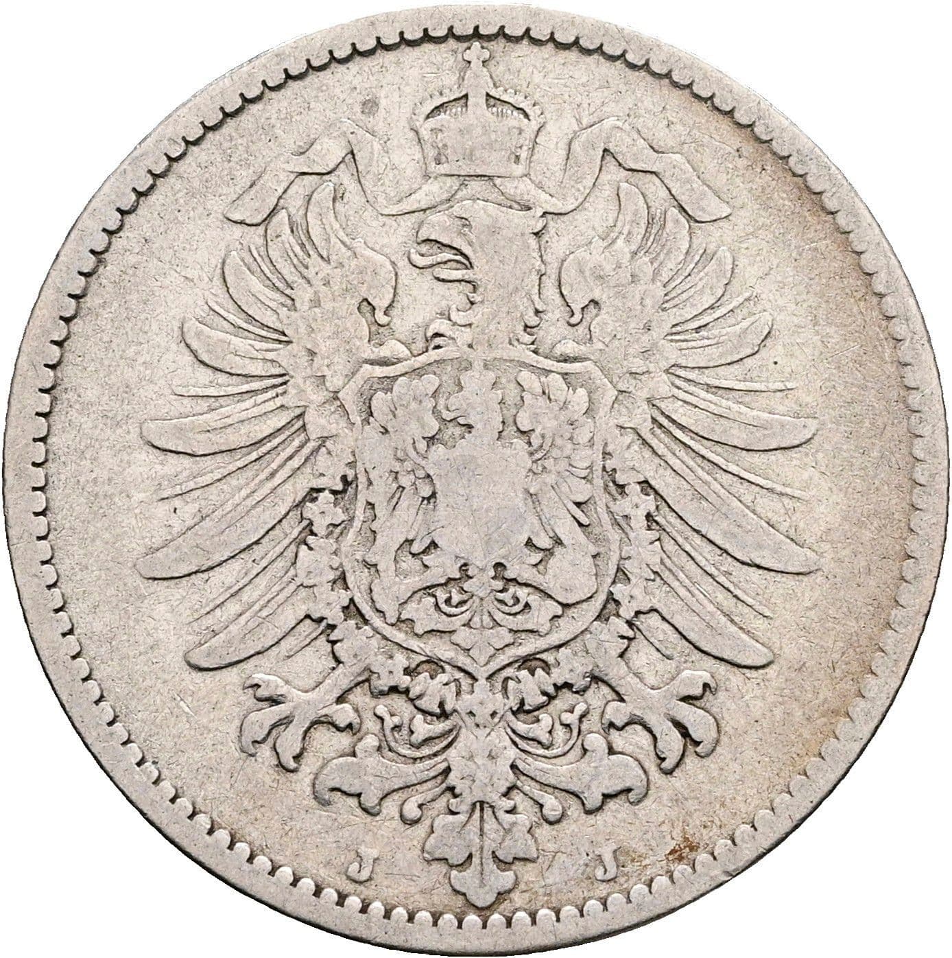1 Mark 1881 J – Rückseite