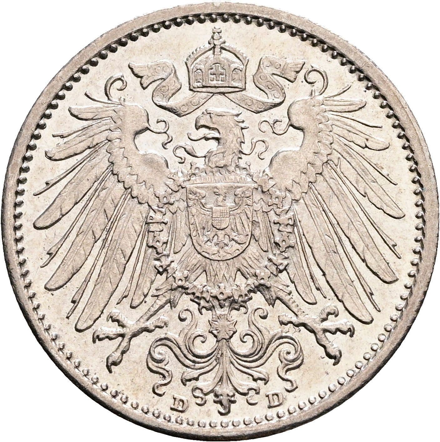 1 Mark 1908 D – Rückseite