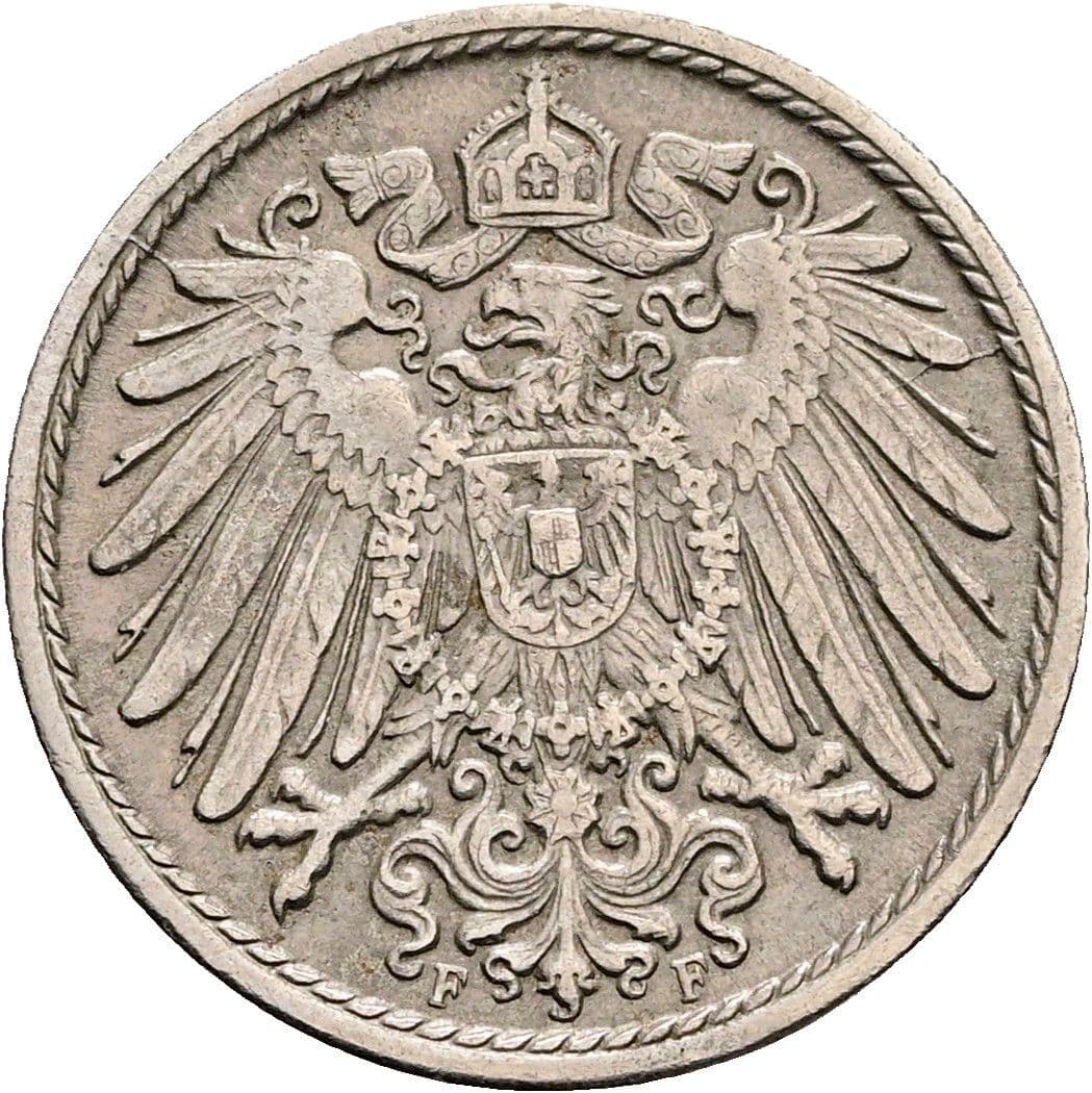 5 Pfennig 1911 F – Rückseite