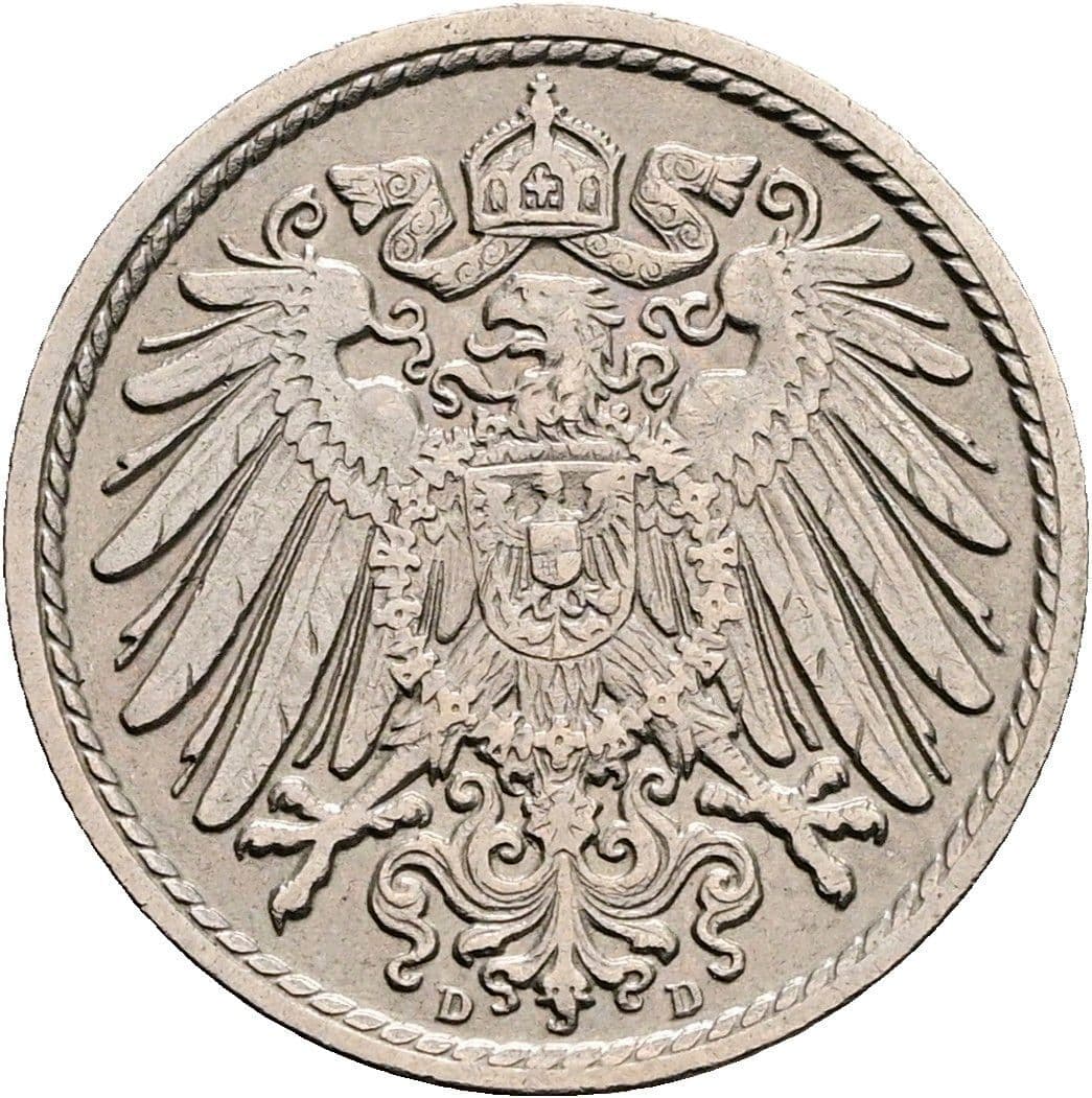 5 Pfennig 1910 D – Rückseite
