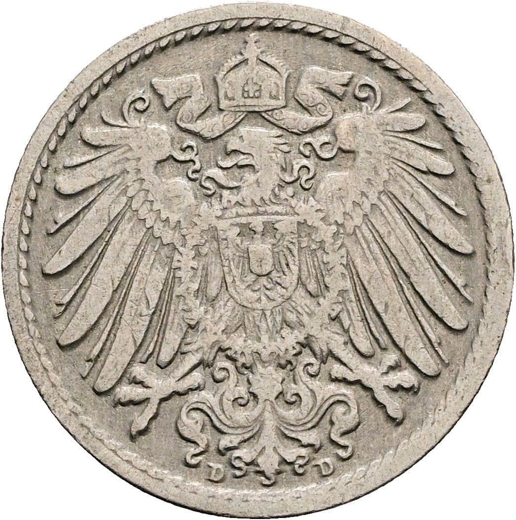 5 Pfennig 1900 D – Rückseite