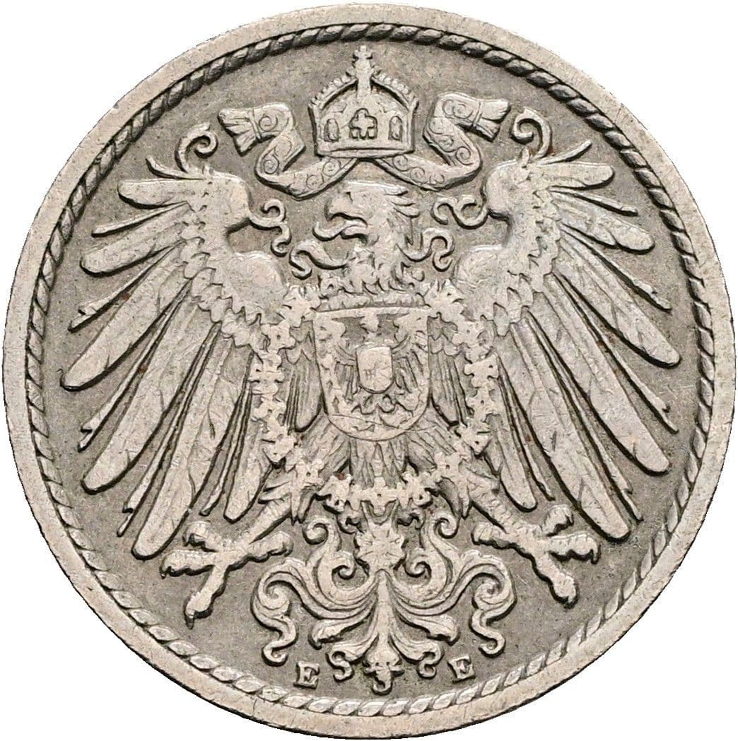 5 Pfennig 1906 E – Rückseite