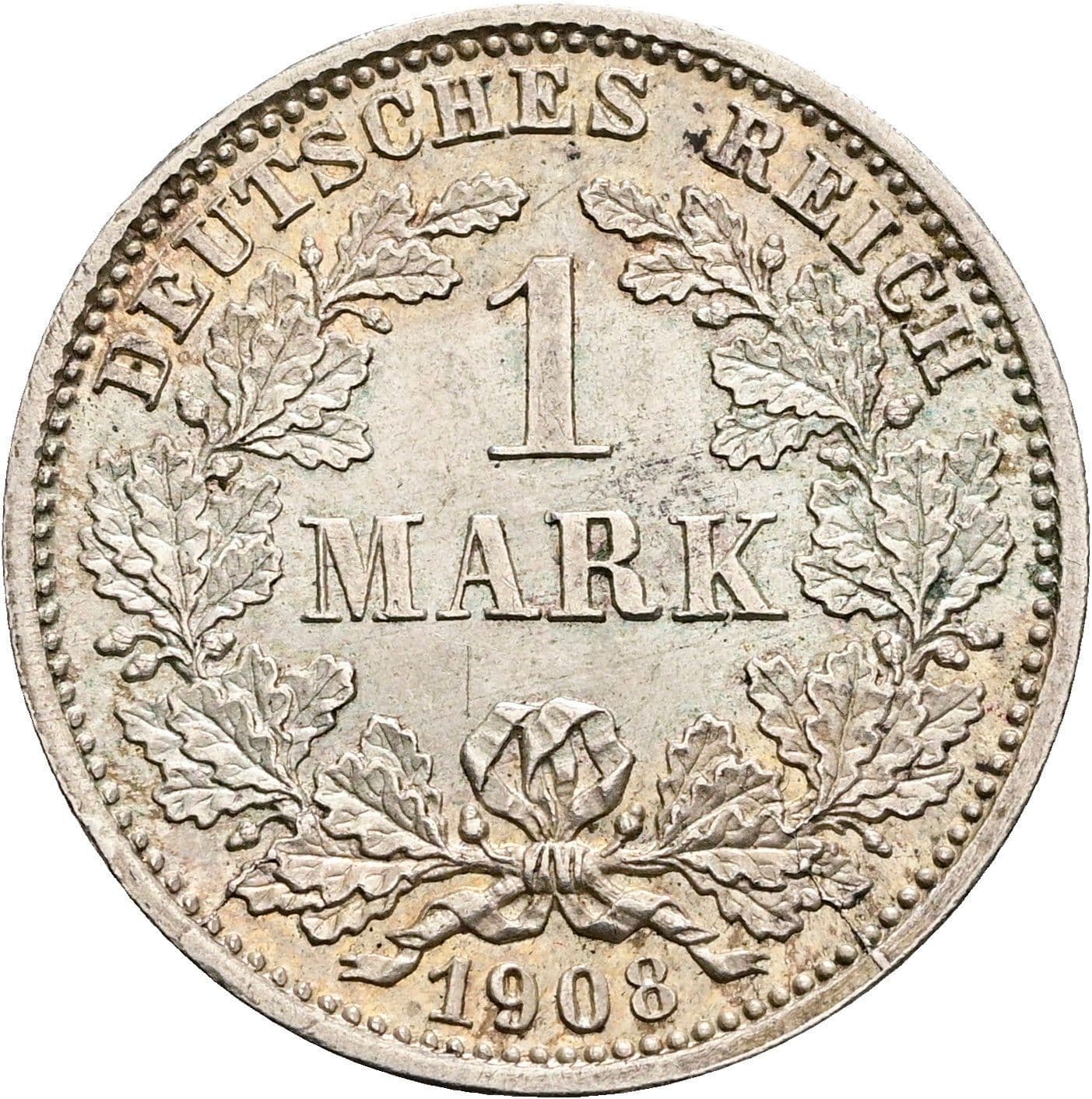 1 Mark 1908 D – Vorderseite