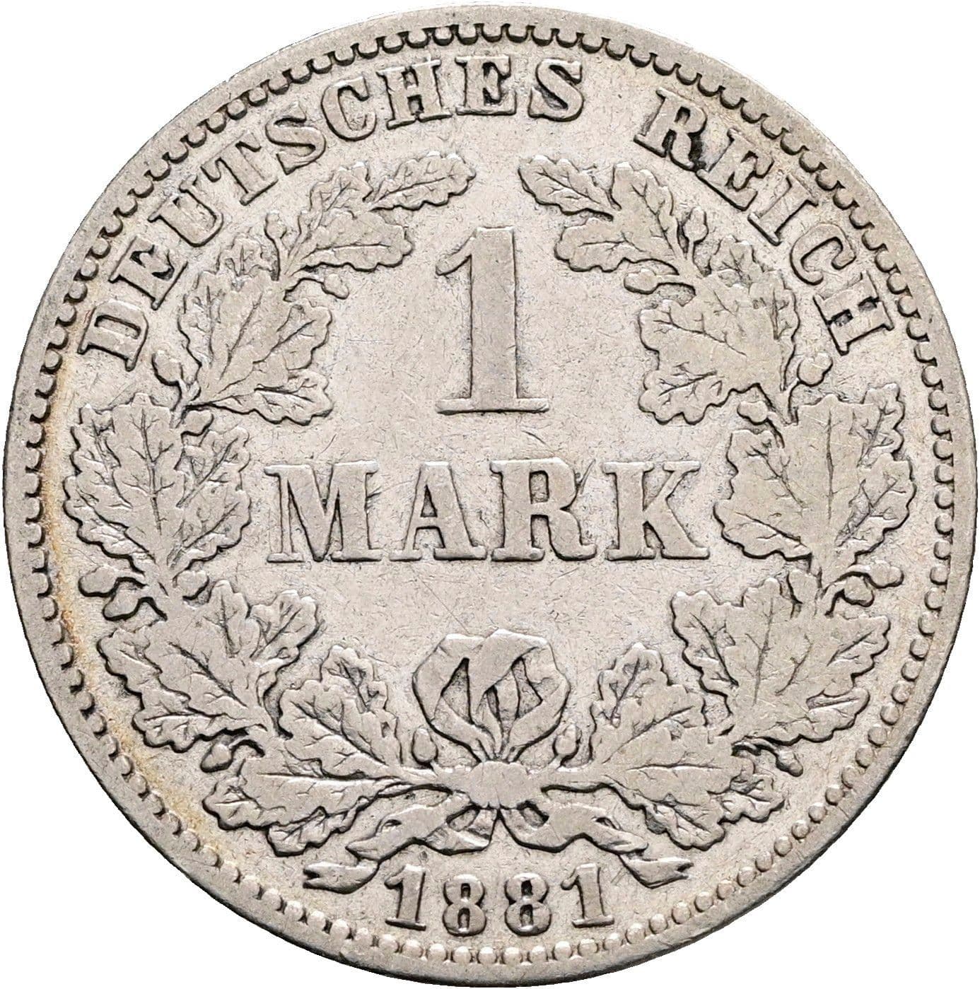 1 Mark 1881 E – Vorderseite