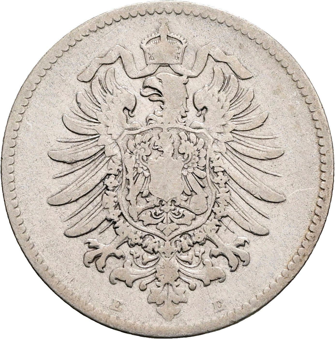 1 Mark 1881 E – Rückseite