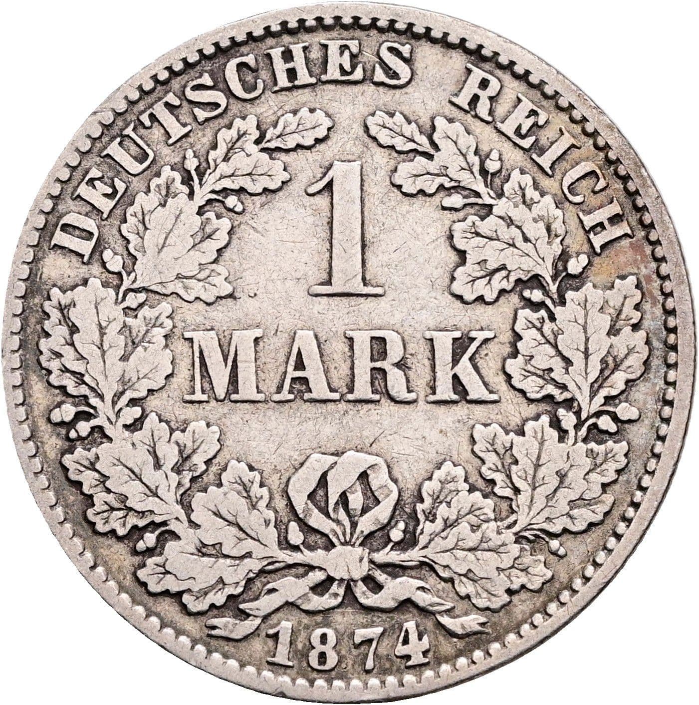 1 Mark 1874 H – Vorderseite
