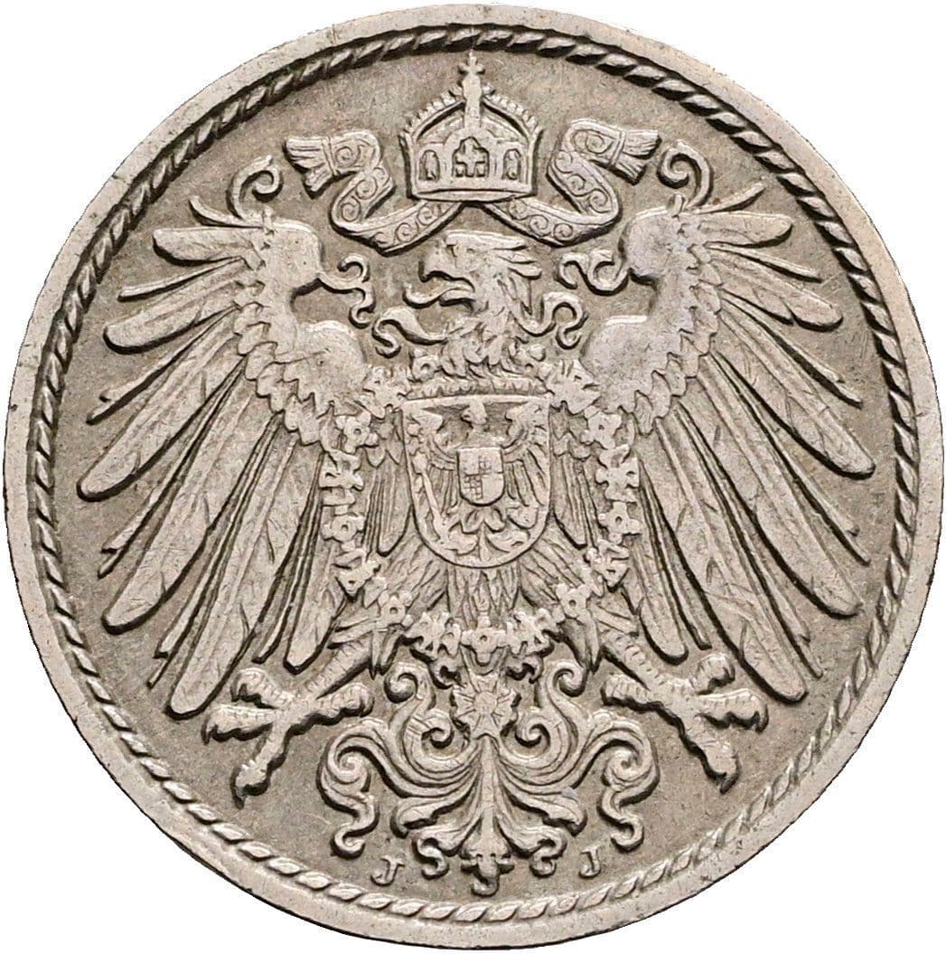 5 Pfennig 1912 J – Rückseite