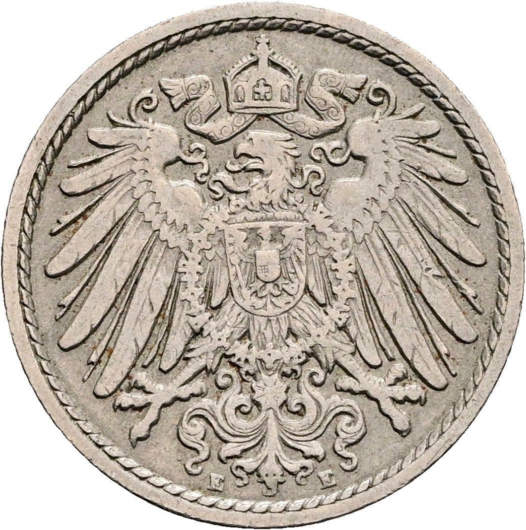 5 Pfennig 1904 E – Rückseite