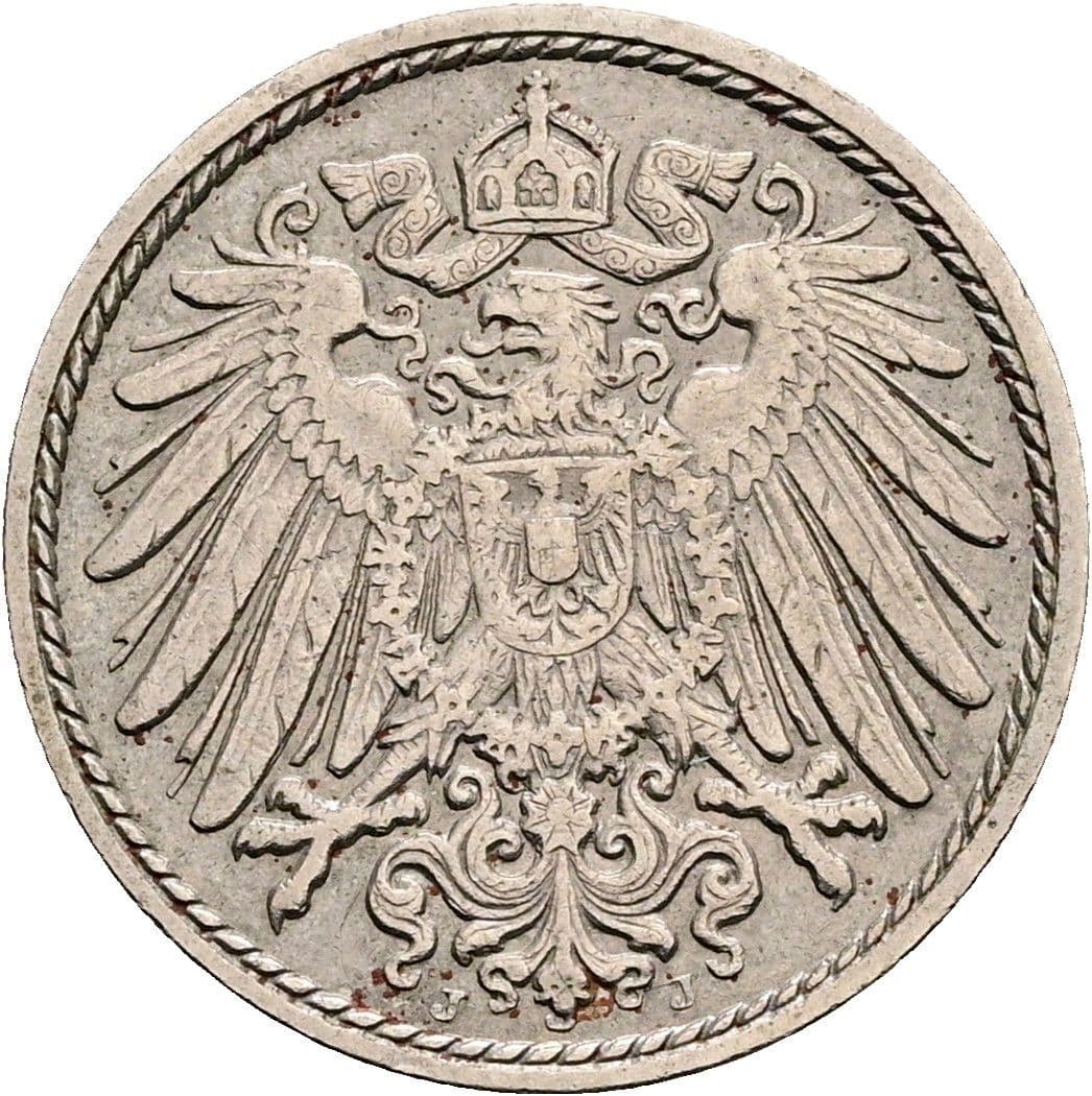 5 Pfennig 1911 J – Rückseite
