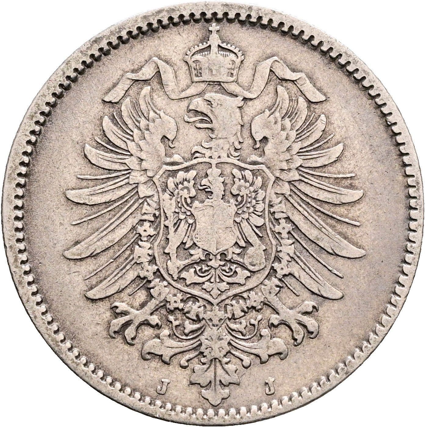1 Mark 1875 J – Rückseite