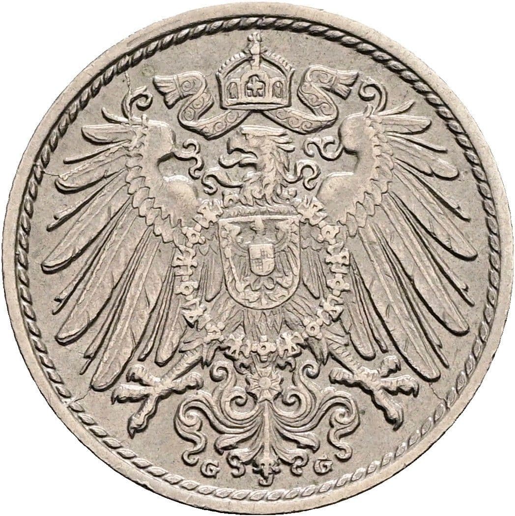 5 Pfennig 1914 G – Rückseite