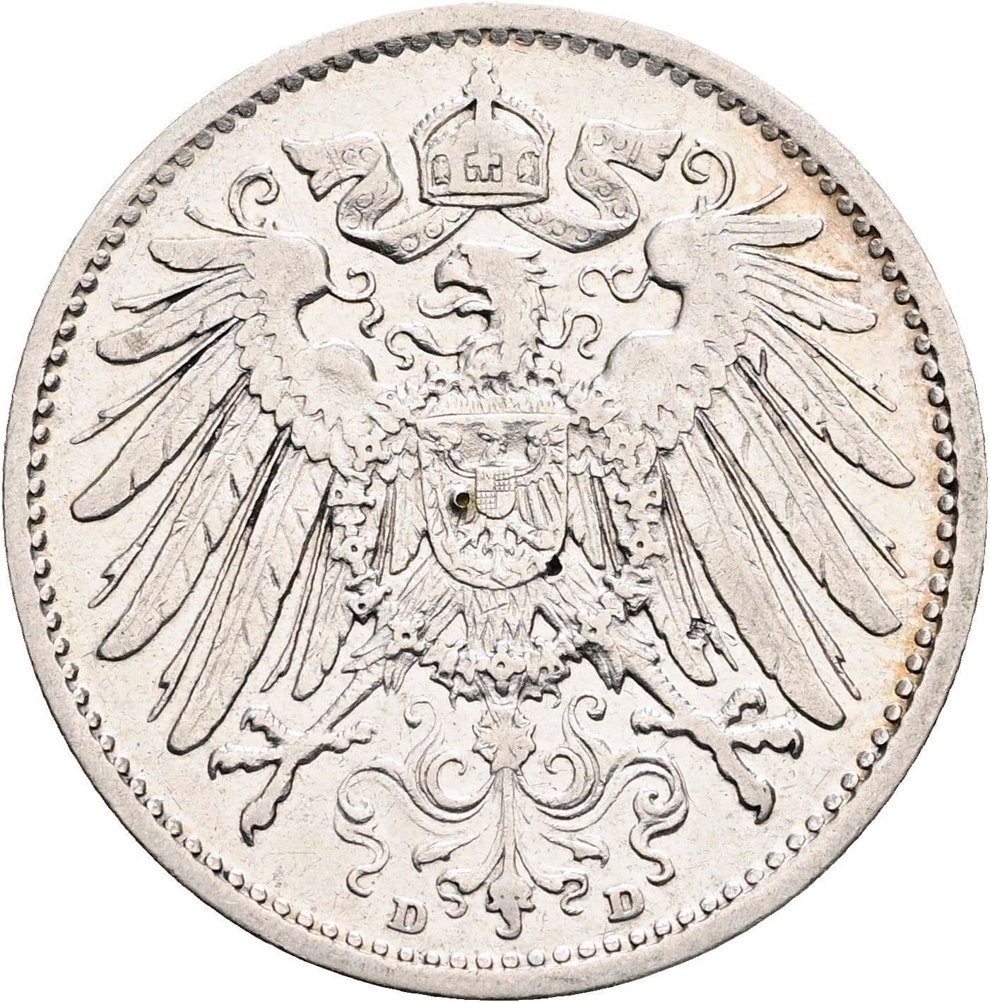 1 Mark 1902 D – Rückseite