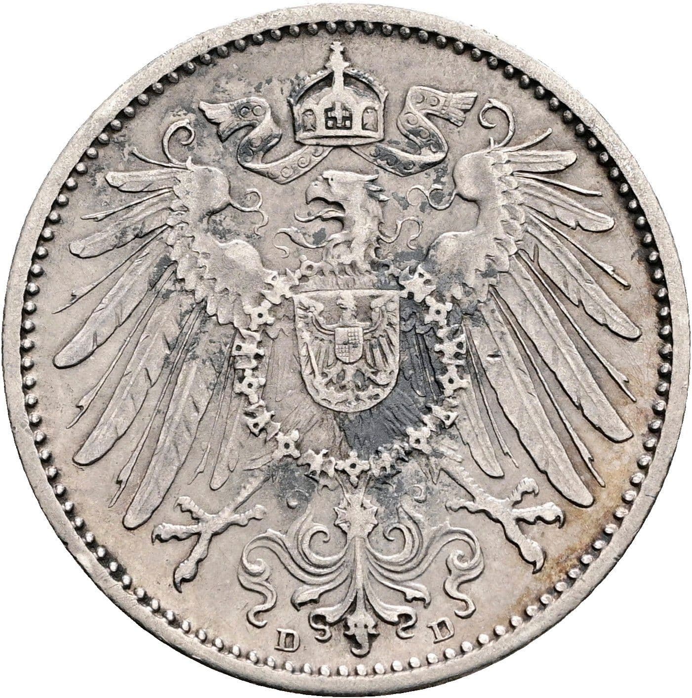 1 Mark 1896 D – Rückseite