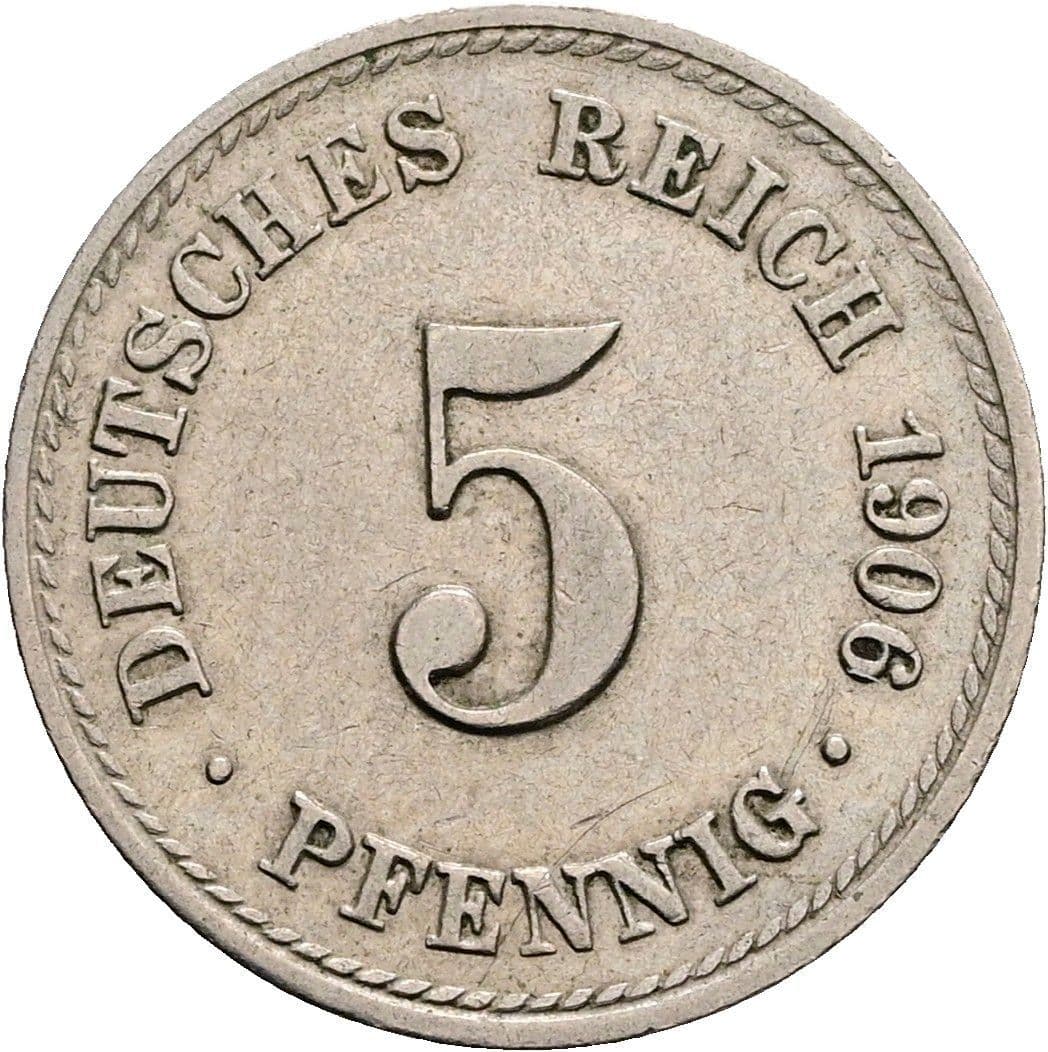 5 Pfennig 1906 A – Vorderseite