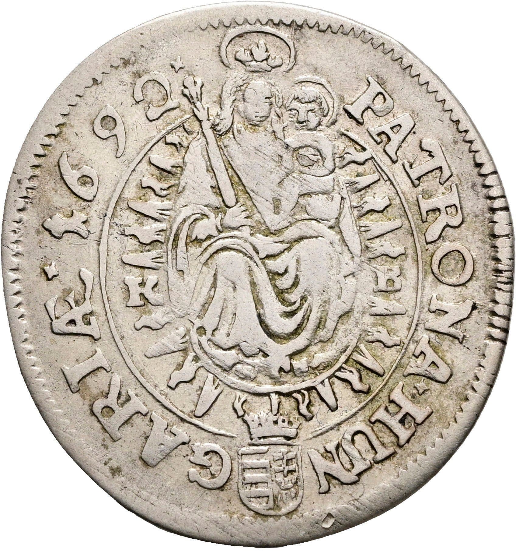 15 Kreuzer Leopold I. 1657-1705 Kremnitz 1692 KB – Rückseite
