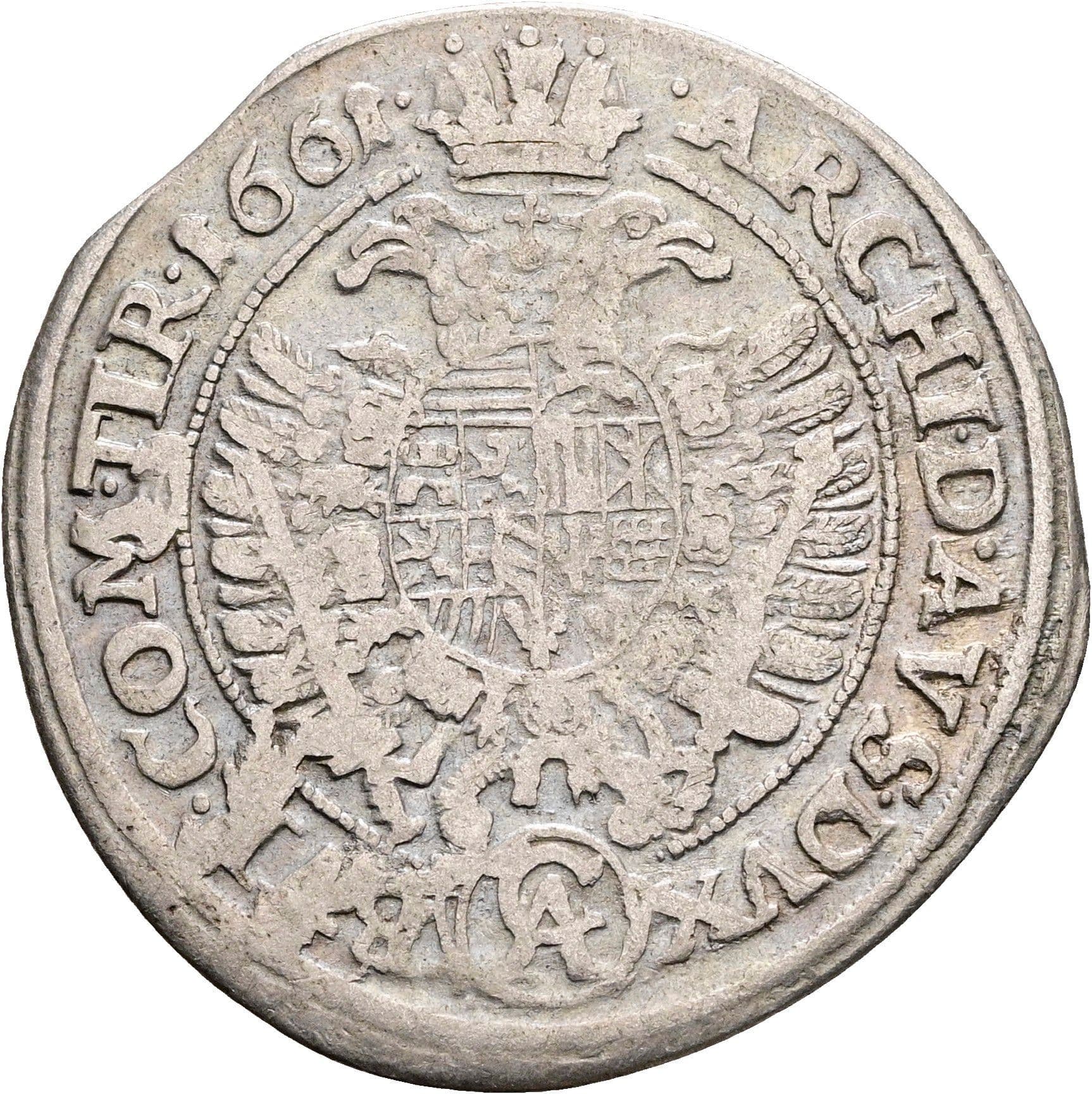 15 Kreuzer Leopold I. 1657-1705 Wien 1661 CA – Rückseite