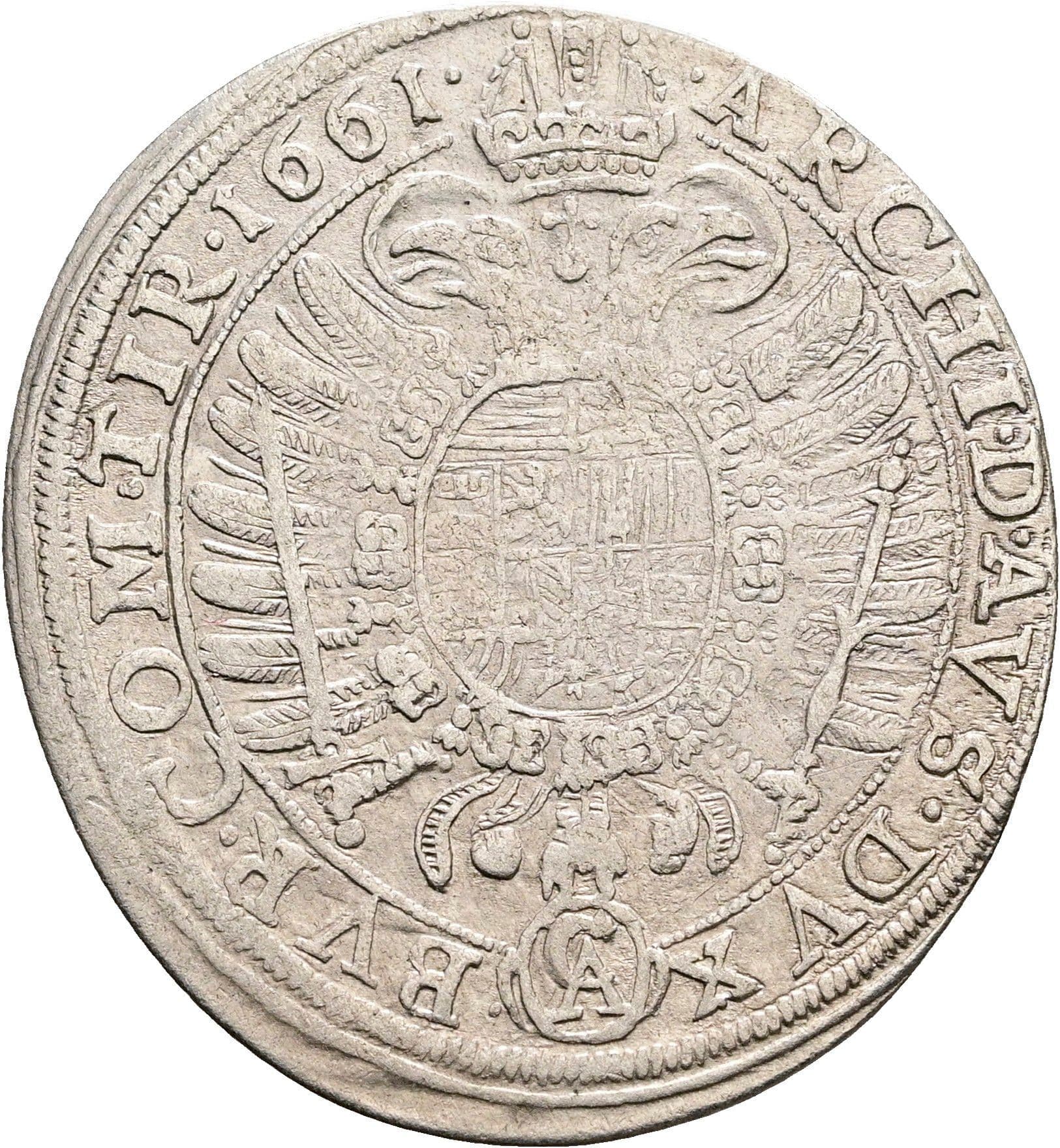15 Kreuzer Leopold I. 1657-1705 Wien 1661 CA – Rückseite