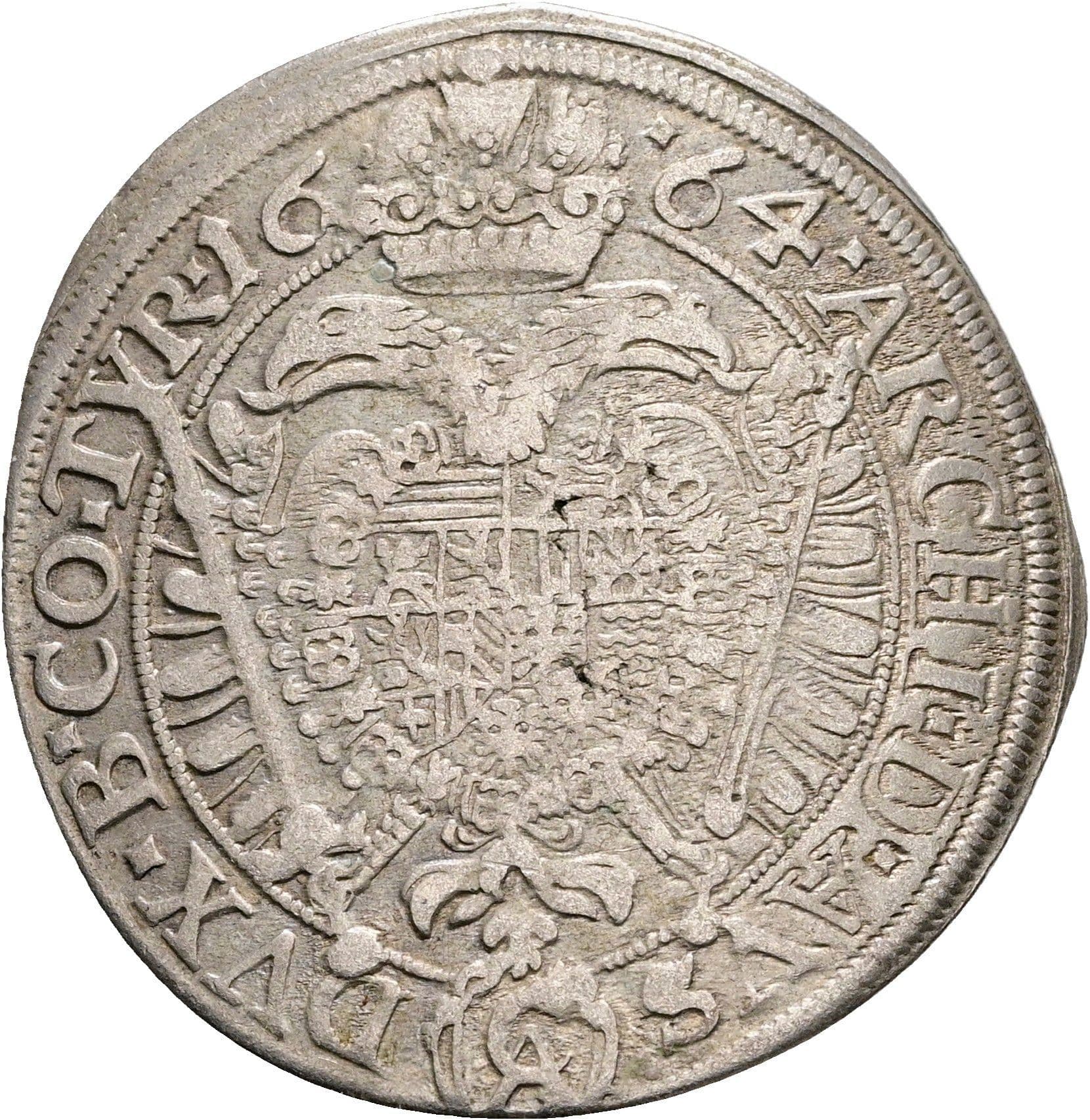 15 Kreuzer Leopold I. 1657-1705 Wien 1664 CA – Rückseite