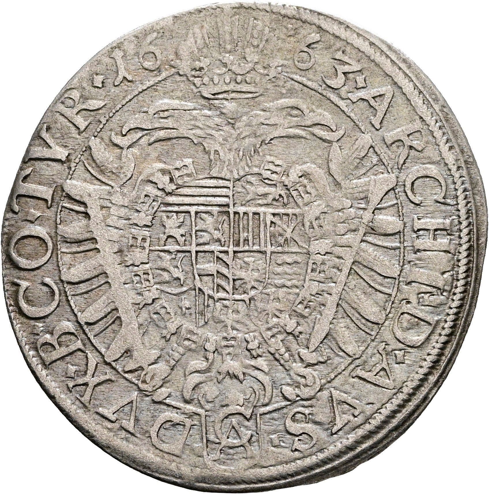 15 Kreuzer Leopold I. 1657-1705 Wien 1663 CA – Rückseite