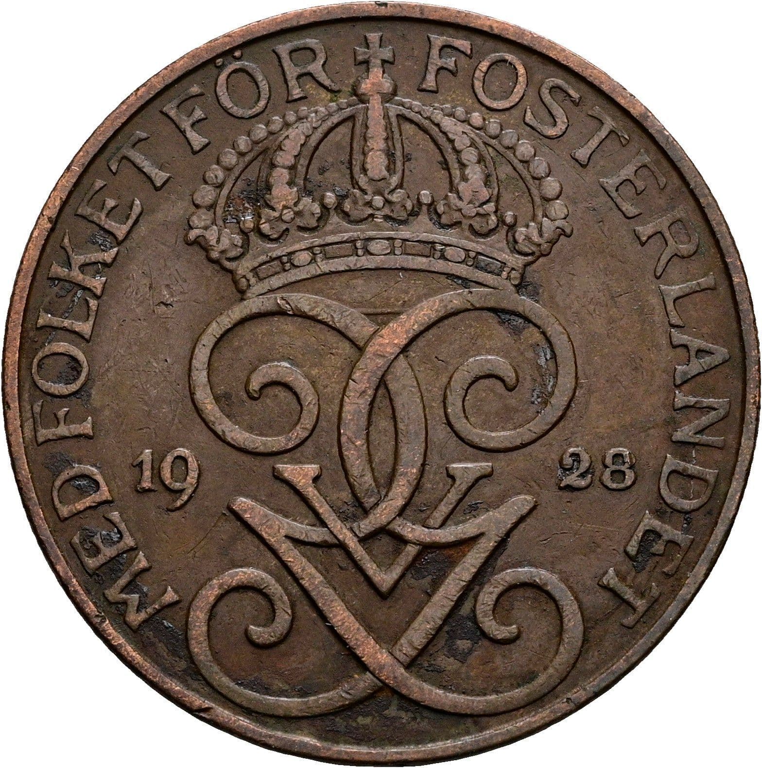 5 Öre Gustaf V. 1907-1950 1928 – Rückseite