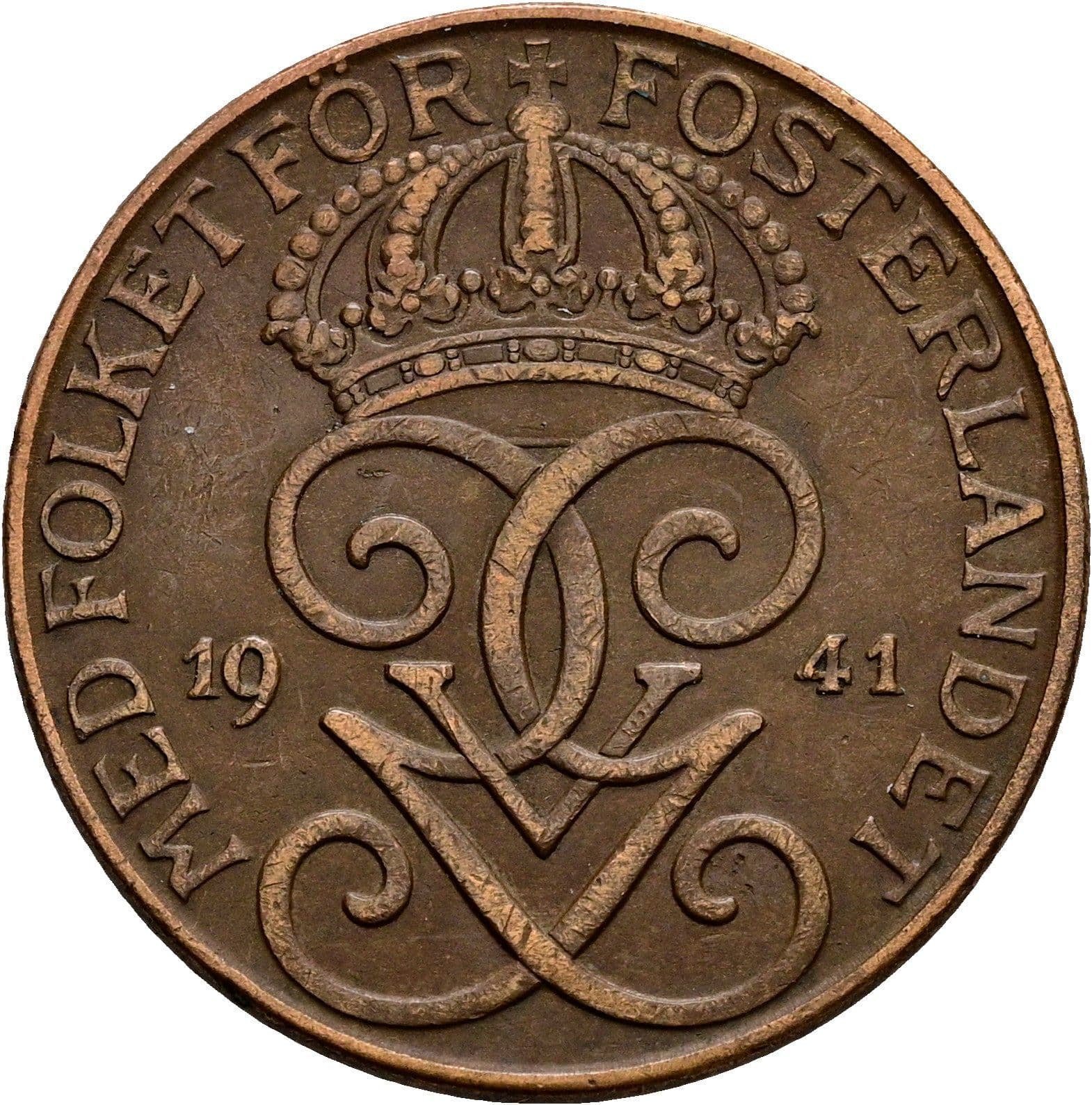 5 Öre Gustaf V. 1907-1950 1941 – Rückseite