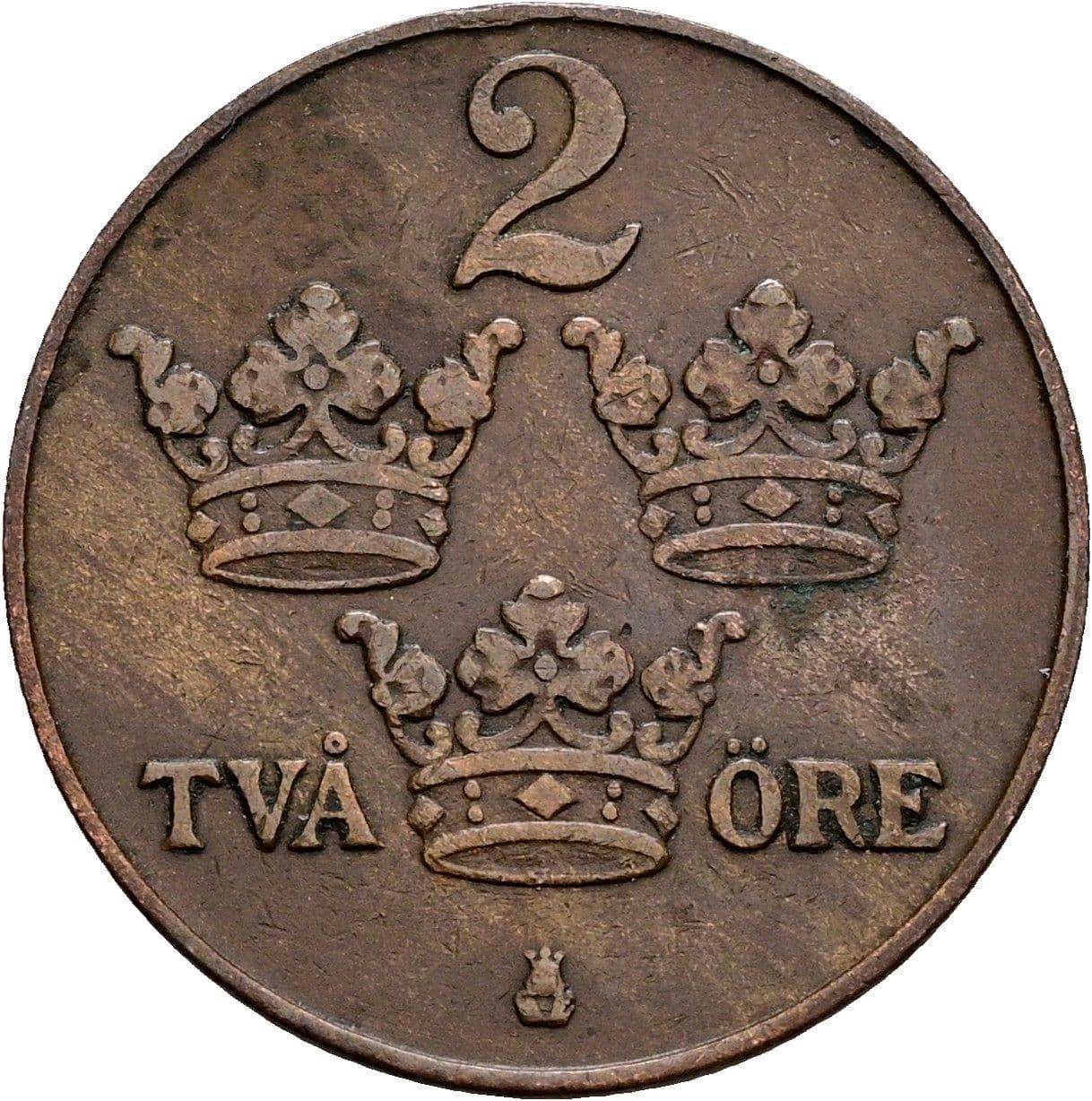 2 Öre Gustaf V. 1907-1950 1922 – Vorderseite