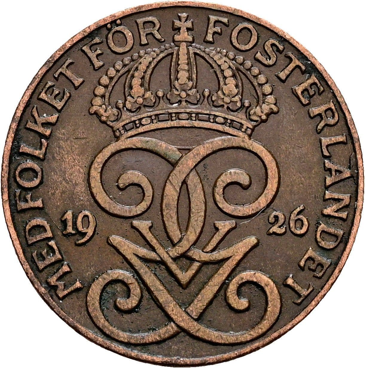 2 Öre Gustaf V. 1907-1950 1926 – Rückseite