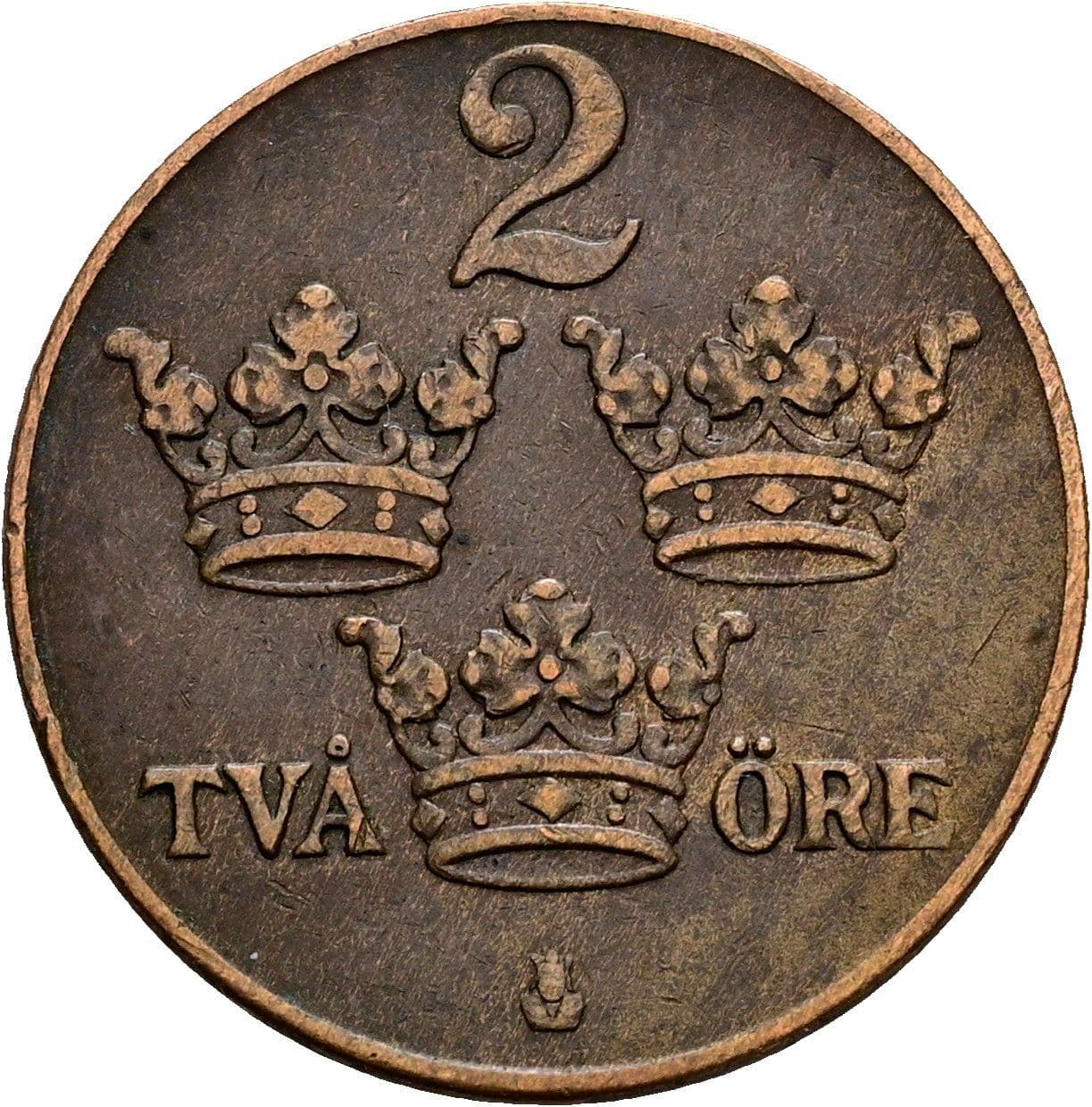 2 Öre Gustaf V. 1907-1950 1938 – Vorderseite